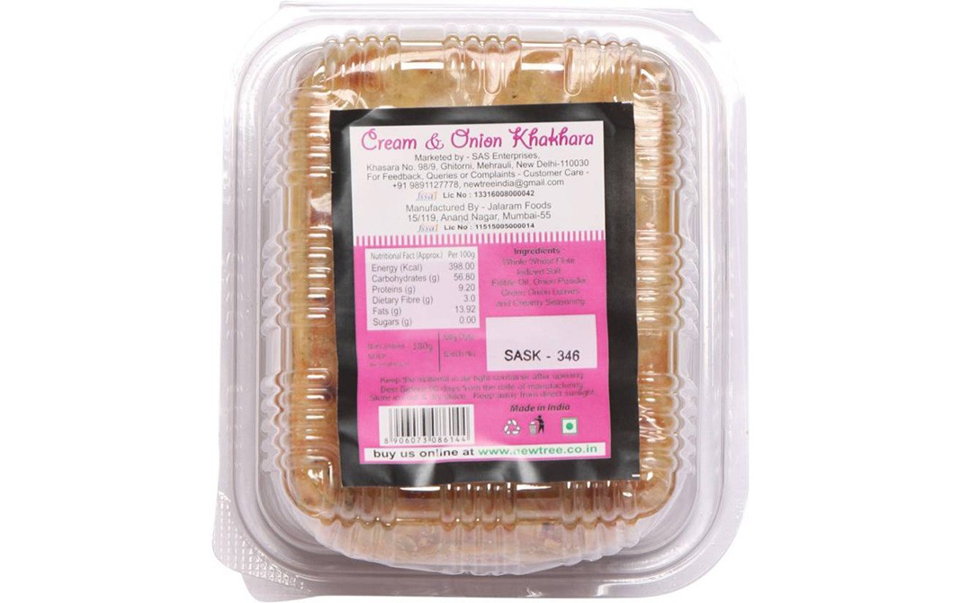 New Tree Cream & Onion Khakhara    Box  180 grams
